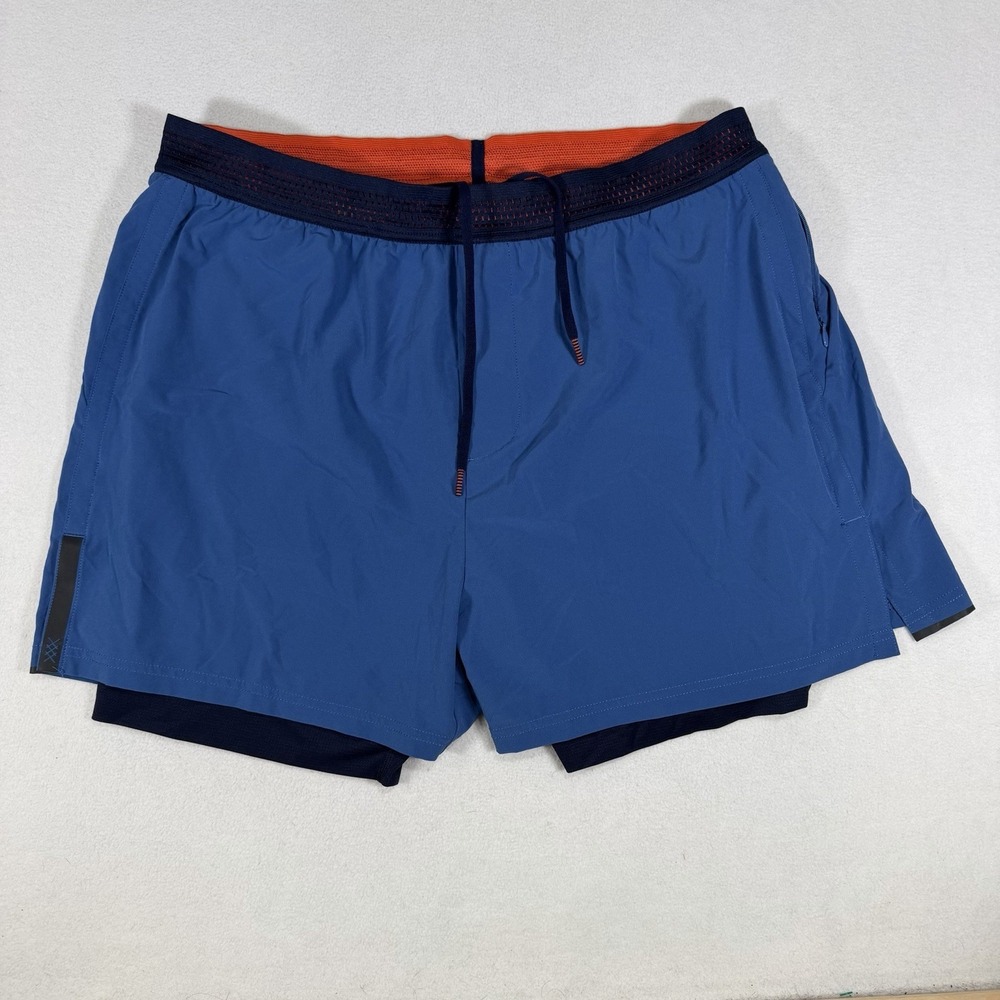 Rhone Swift Lined Shorts Mens XL‎ Blue Train Interval Athletic Running 6"